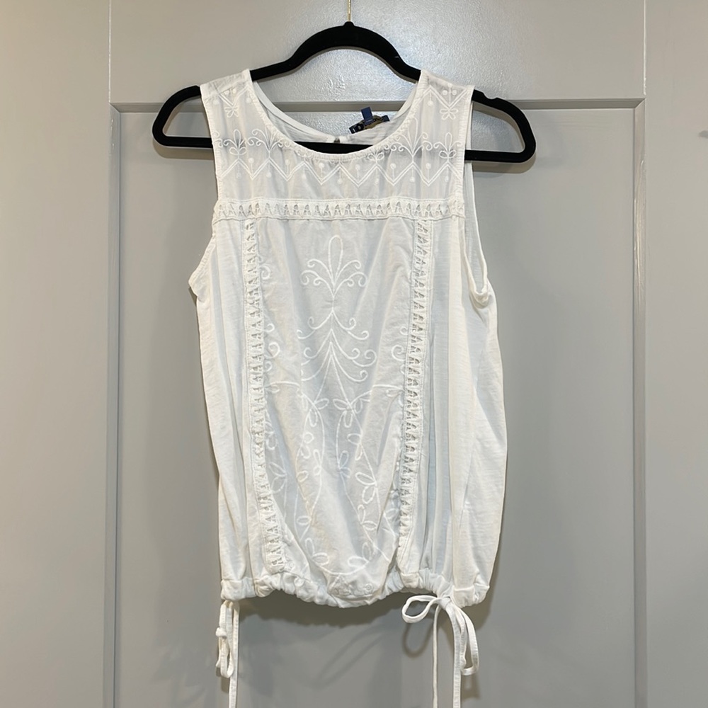 Embroidered white top